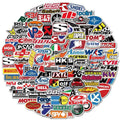 100pcs Waterproof Racing Car Logo Graffiti Stickers for Cars, Motorcycles, Luggage, Notebooks, Skateboards