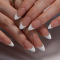 24PCS Fake Nail Tips Set with Plaid Gradient Design for Women