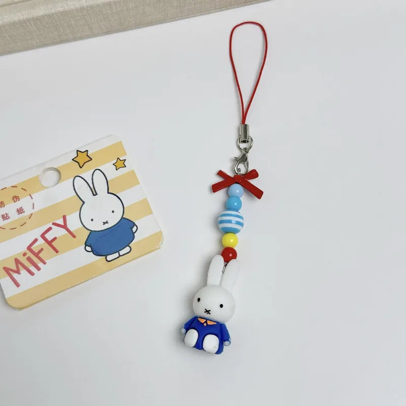 Kawaii Anime Miffy Keychain Cartoon Bunny Bag Charm Cute Gift for Girls