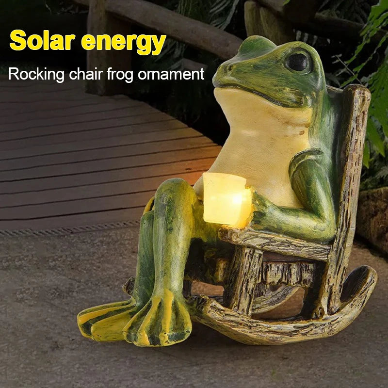 Outdoor Waterproof Frog Solar Garden Light - Resin Ground Lamp for Courtyards & Parks