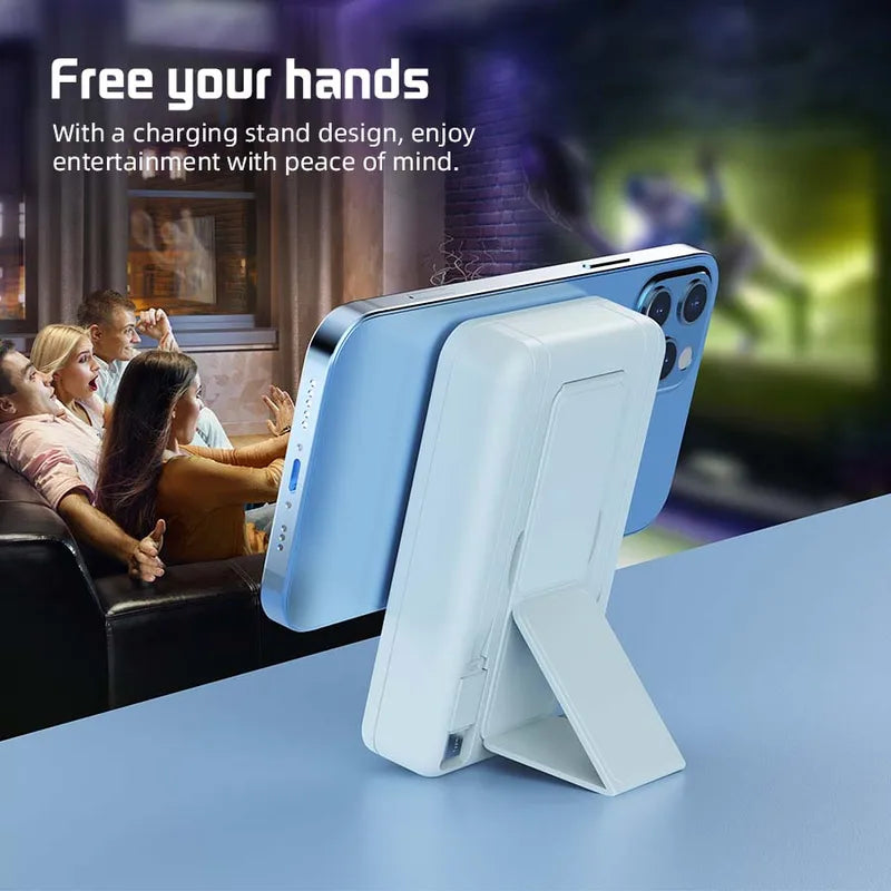 10000mAh Magnetic Wireless Power Bank with Fast Charging & Portable Stand