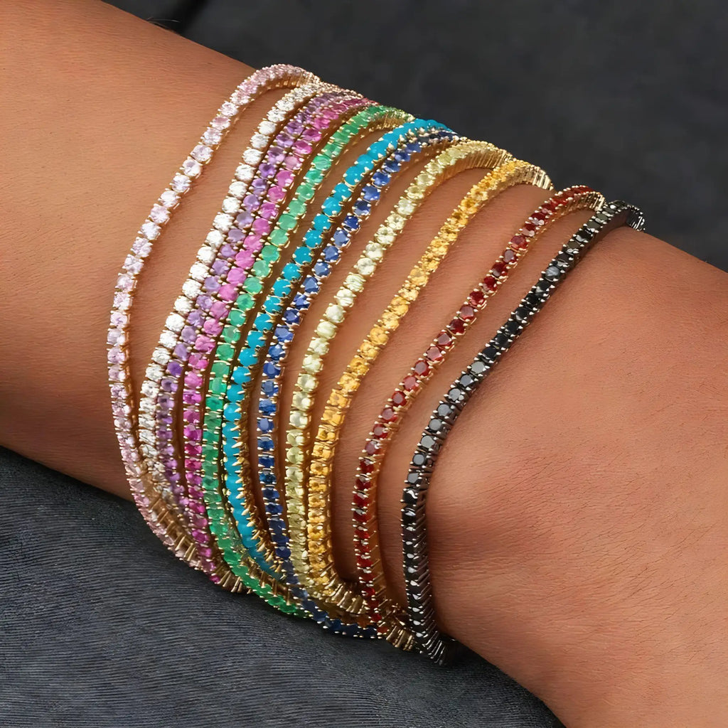 11PCS Rhinestone Elastic Bracelet Set - Fashion Shining Stack Bracelets