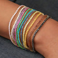 11PCS Rhinestone Elastic Bracelet Set - Fashion Shining Stack Bracelets