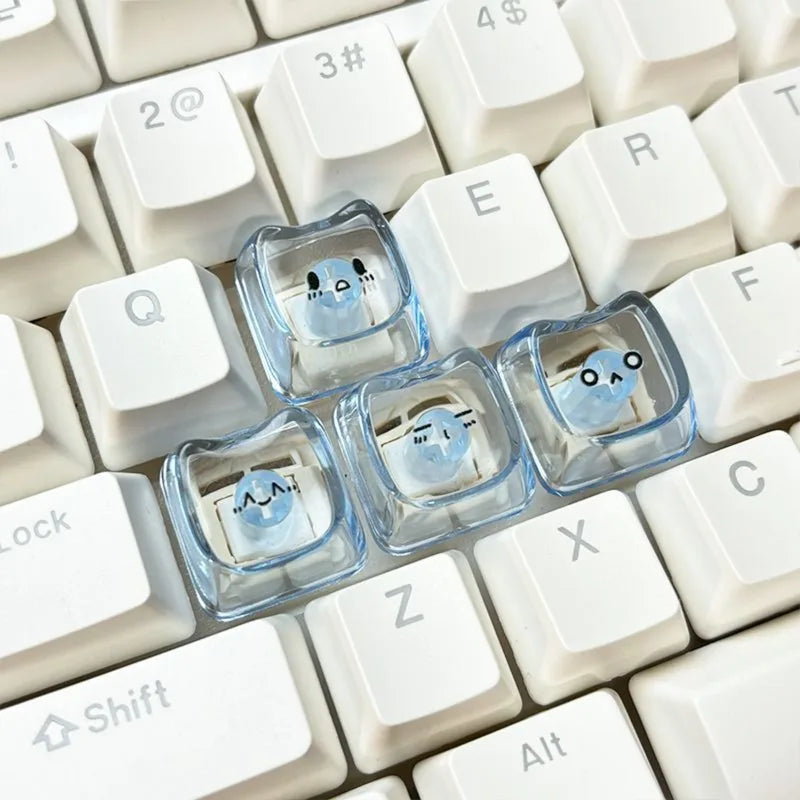 Cute Cat Profile WASD Keycap Set for Mechanical Keyboard - Multiple Colors