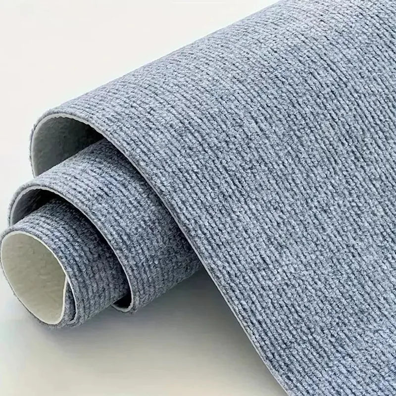 Self-Adhesive Rug for Kitchen and Bedroom 50cm x 2m Solid Color Water-Resistant Carpet