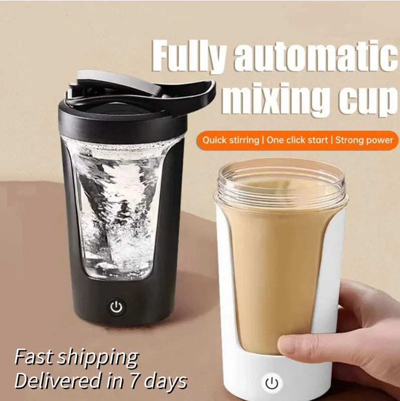 450ml Portable Electric Protein Shaker Bottle - Rechargeable Water & Meal Replacement Drink Mixer