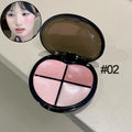 K-Beauty Glow Wet Blush Palette 4 Colors Dewy Natural Finish for Cheeks & Lips