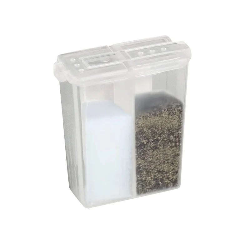 2-in-1 Camping Spice Shaker with Lid Multi-Purpose Salt & Pepper Jar Outdoor BBQ Storage