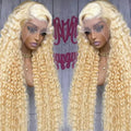 Deep Wave Lace Front Wigs 13x6 HD Lace Frontal Curly Human Hair Honey Blonde