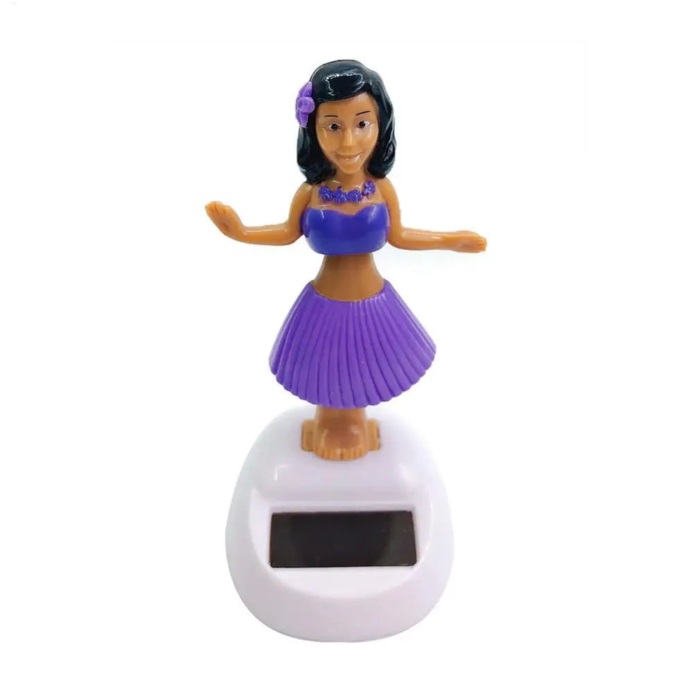 Solar Powered Dancing Doll Car Ornament - Animated Girl, Shaking Head, Car Decoration