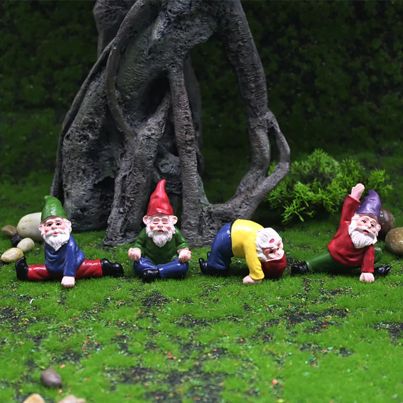 Hand-Painted Garden Gnome Statue Decorations Lawn Ornament with Turtle Design