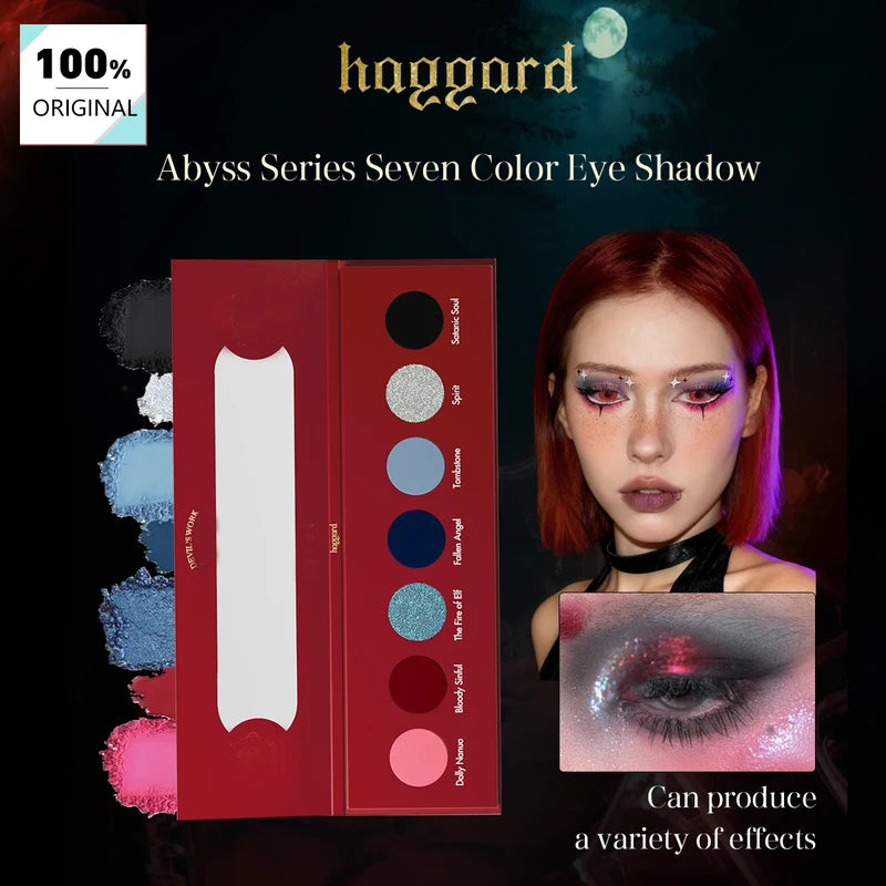Seven-Color Eyeshadow Palette - Matte & Shimmer Finishes, Bold Makeup Look