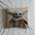 Grogu Star Wars Cushion Cover - Decorative Square Pillow Case for Sofa Bed Living Room