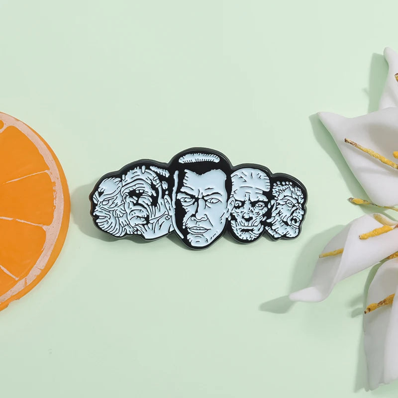 Halloween Horror Monsters Enamel Brooch Pins - Anime Movie Role Badge