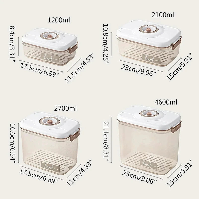 Large Capacity Food Vacuum Storage Container with Pump - Sealed Kitchen Fresh-Keeping Box