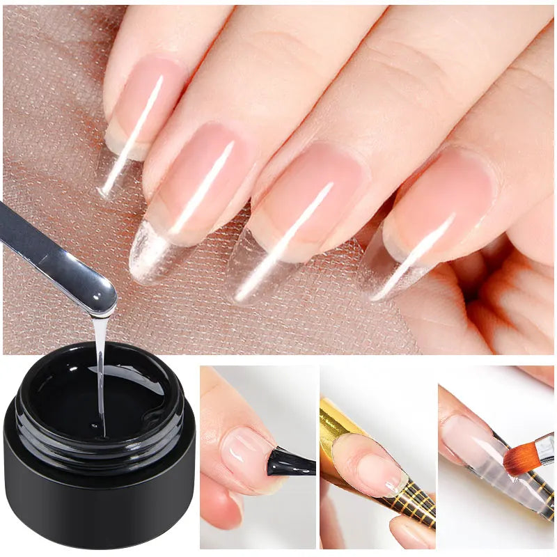 Quick Extension Nail Gel - Nude Milk White UV Semi-Permanent Nail Polish for Manicure