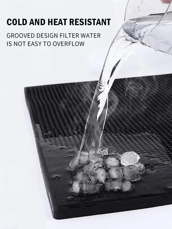 Rubber Bar Mat Non Slip Spill Catcher for Bartending and Kitchen
