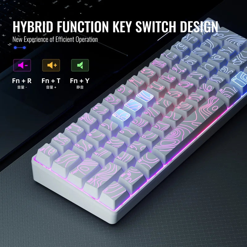 RGB Backlit Gaming Keyboard 61-Key Compact Mechanical Style for Fast Play
