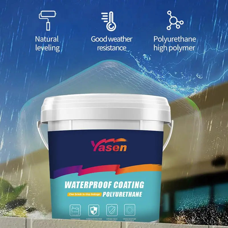 Water-Based Polyurethane Waterproof Coating for Exterior Walls & Roofs - Leak Repair, Eco-Friendly, 300g-1000g