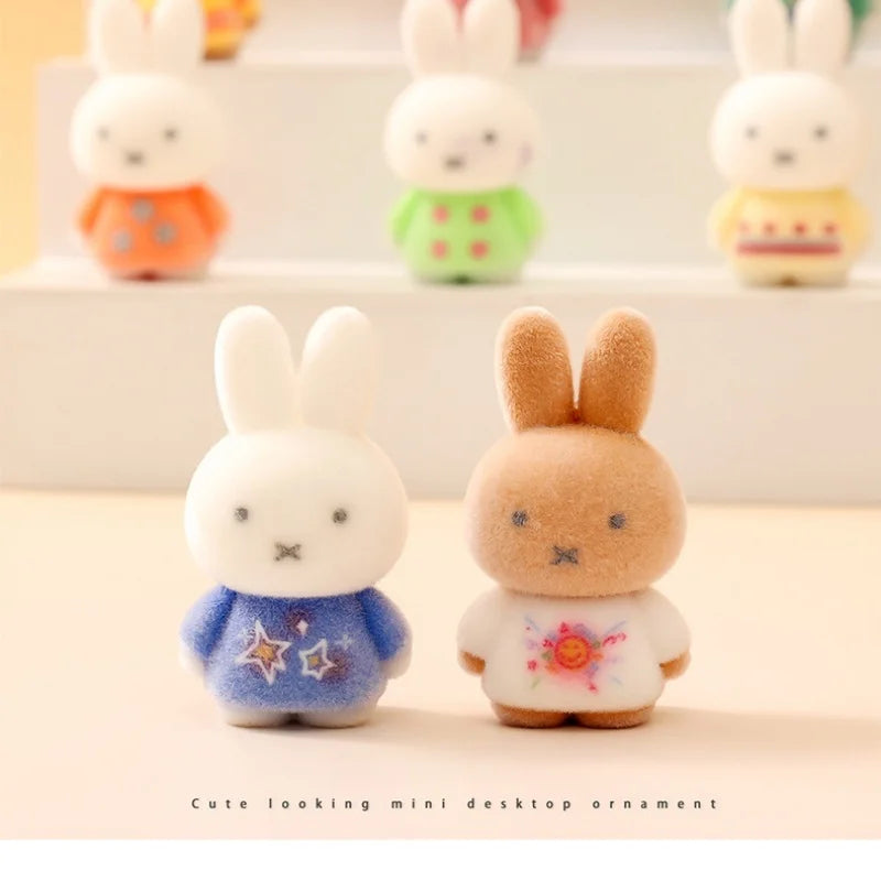 Cute Flocked Rabbit Blind Box Toy Keychain - Trendy Desktop Gift
