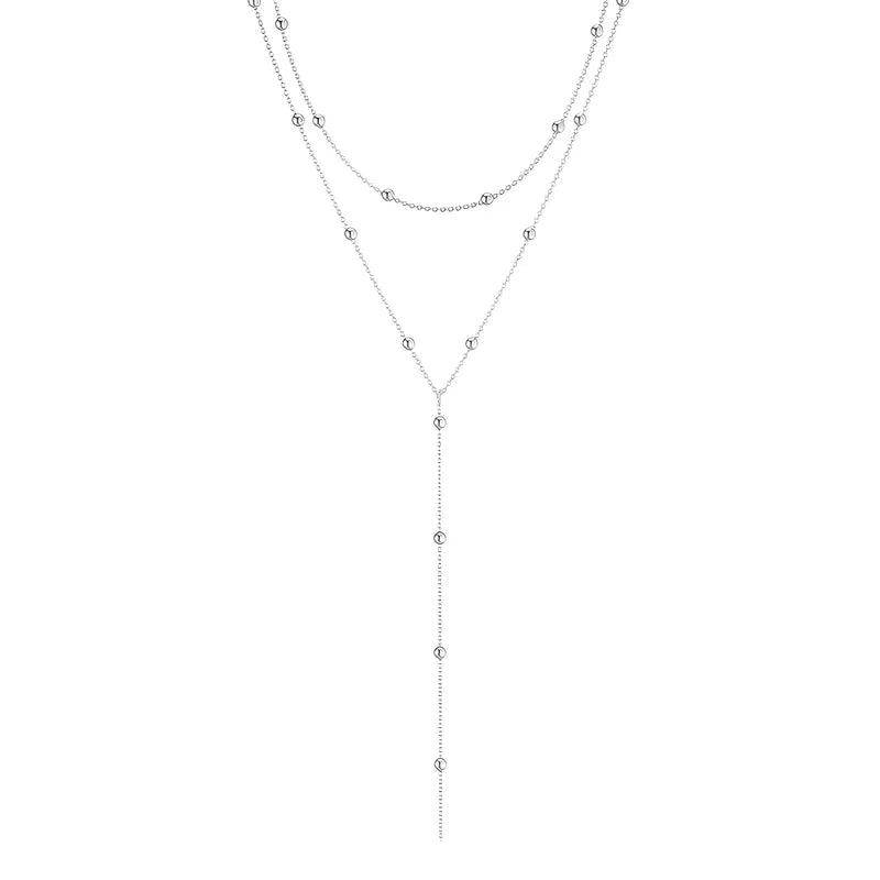 Gold Plated Lariat Necklace for Women Long Chain Drop Pendant Jewelry Gift