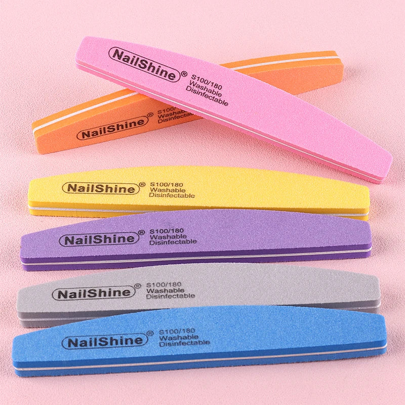Nail Sponge File 100/180 Grit Double Sided Foam Emery Buffer Polish Tool