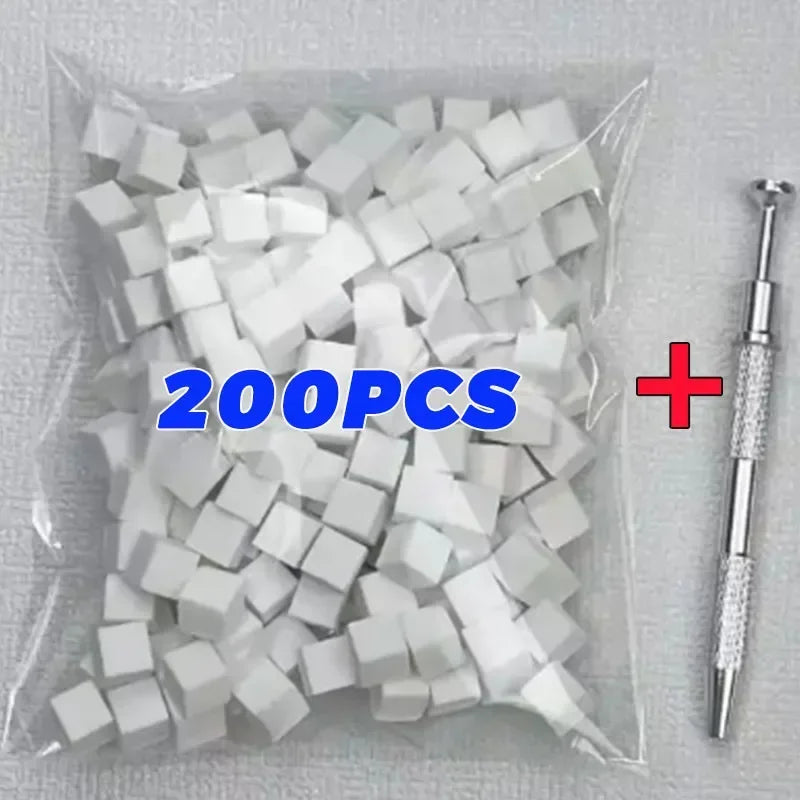 Mini Square Nail Art Sponge Set with Metal Claw Grabber - Manicure Tools
