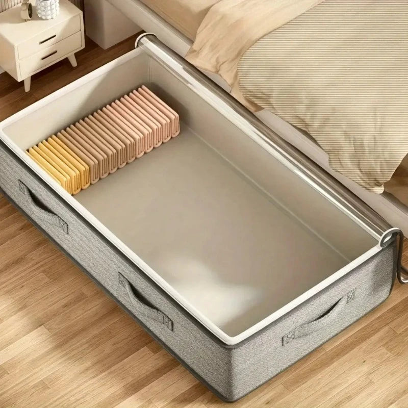 Large Under-Bed Storage Boxes - Stackable Clothes Organizer Bins for Bedroom