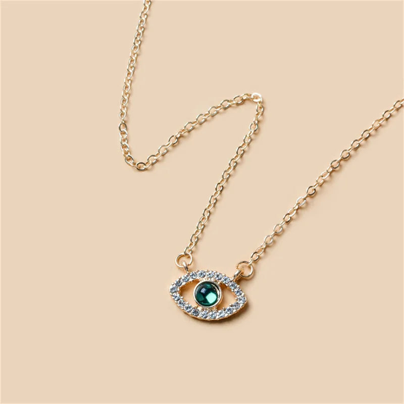 Minimalist Evil Eye Necklace for Women Turkish Blue Eyes Pendant Lucky Jewelry