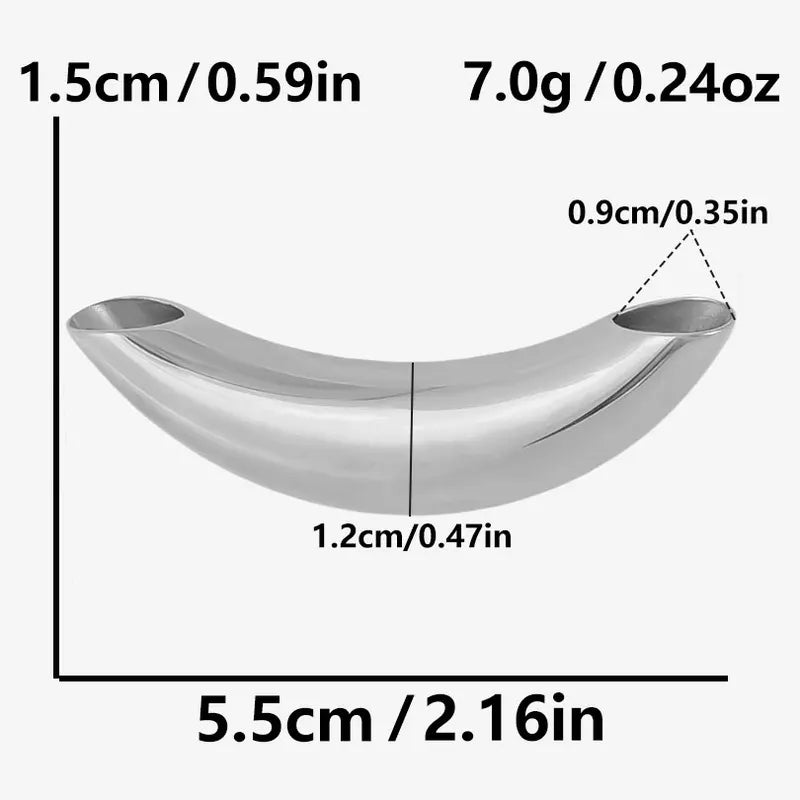 2pcs Stainless Steel Pendant for Jewelry Making - Chunky Three-Dimensional Design