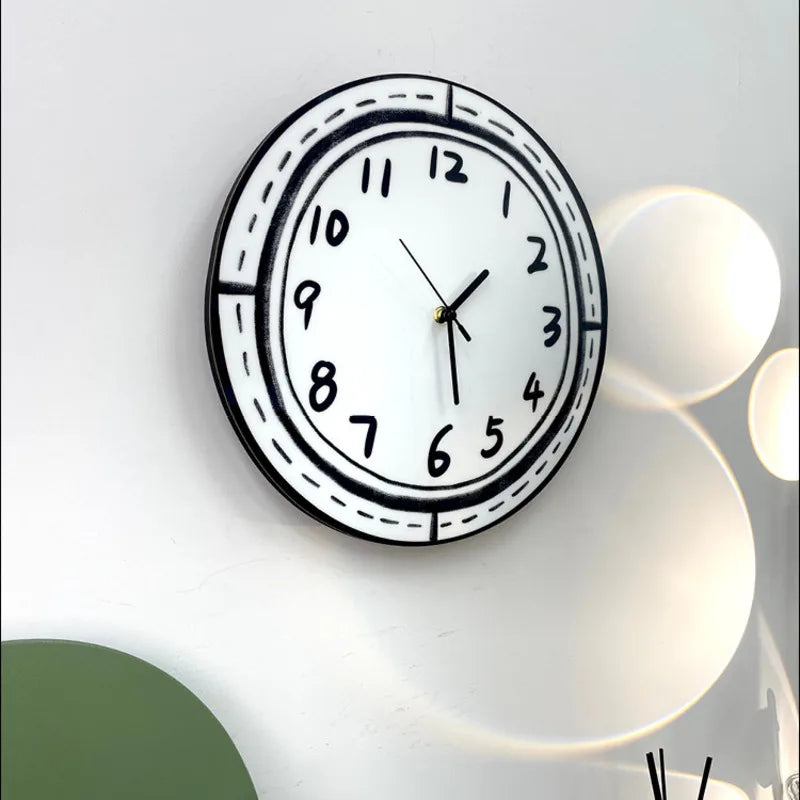 Silent Wall Clock with Cartoon Anime Art - Creative Living Room & Bedroom Decor