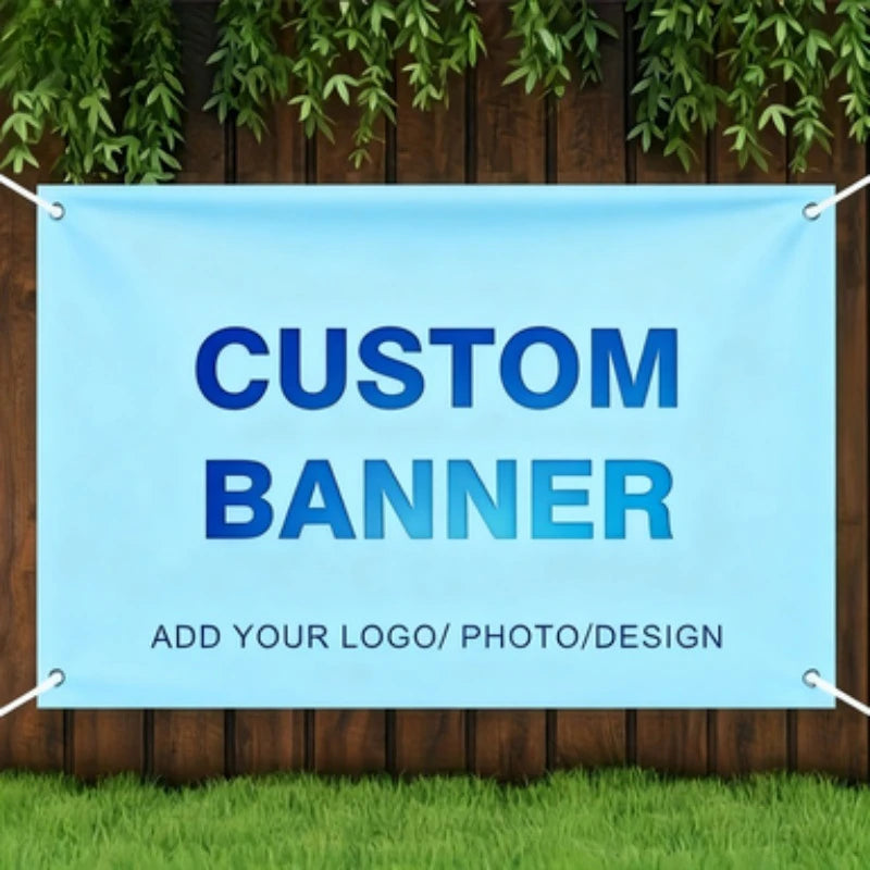 Customizable Indoor Outdoor Photo Banner with Grommets - Polyester Fabric