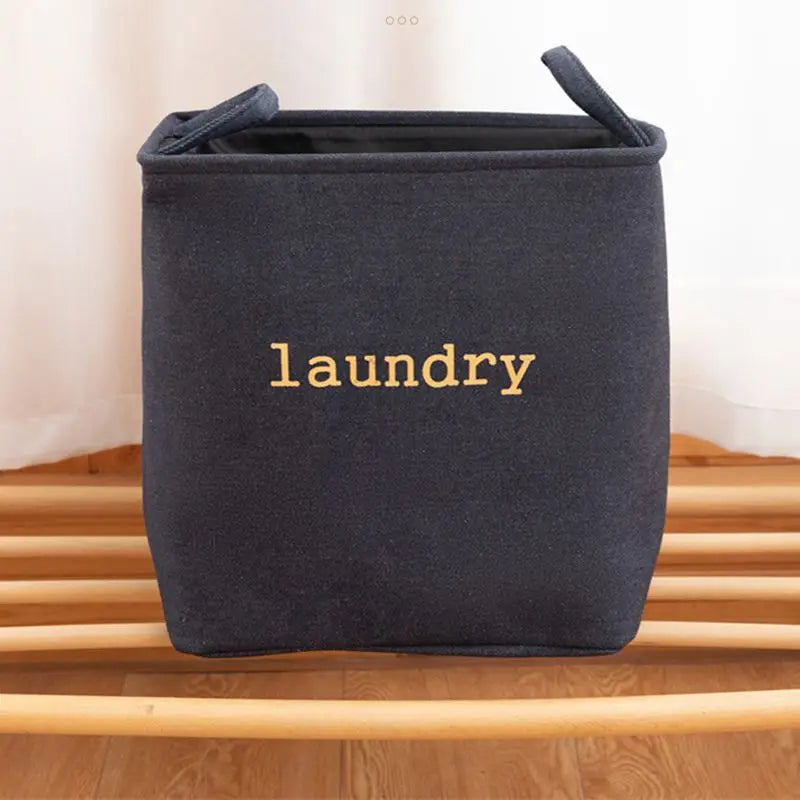 Large Capacity Foldable Jute Laundry Basket with Handle - Light Luxury Home Storage