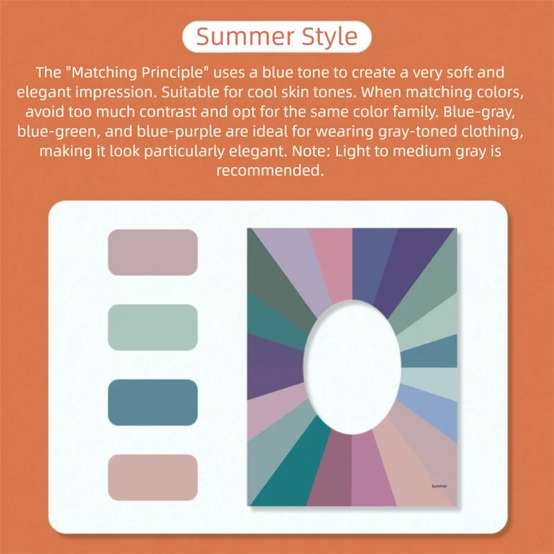 Skin Color Self Test Cards Four Seasons Color Matching Set