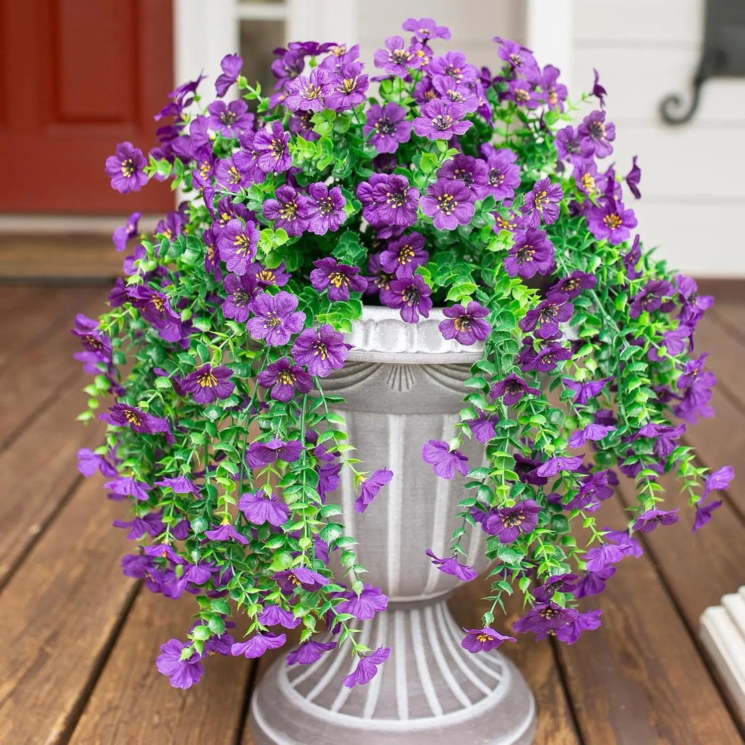 2pcs Hanging Artificial Flower Plants for Outdoor & Indoor Garden Decor