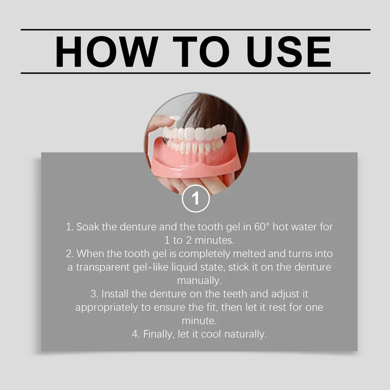 Denture Silicone Kit with Soft Fake Teeth for Emergency & Daily Use