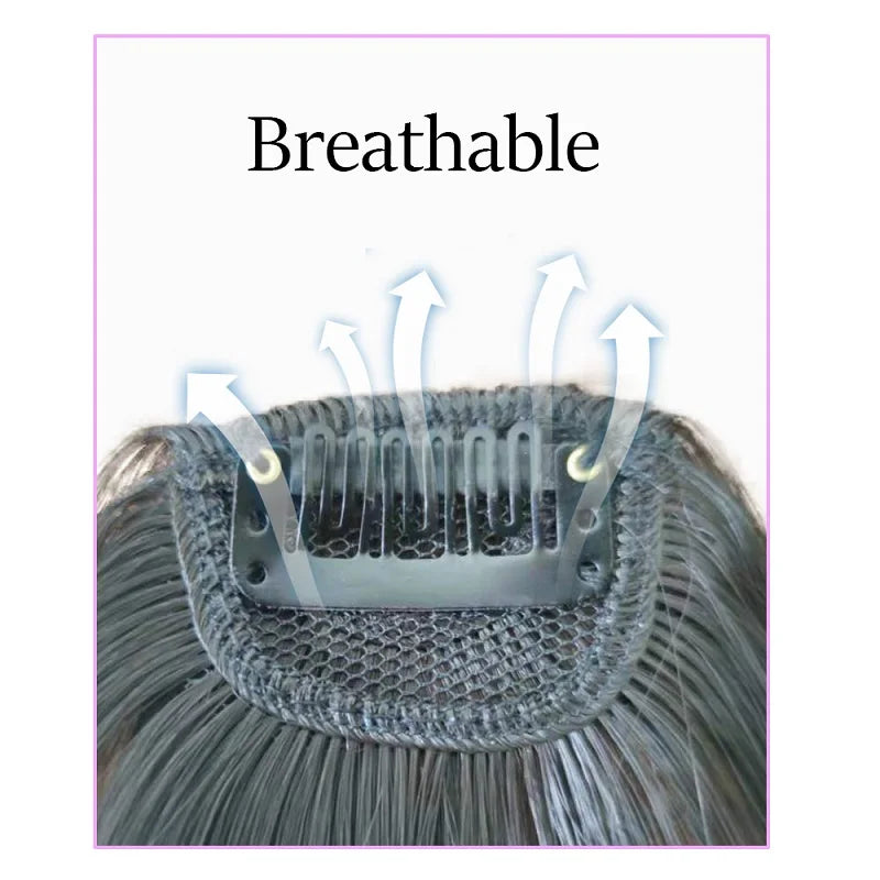 Invisible Air Bangs Hair Extension Front Fringes for Women - Black & Brown