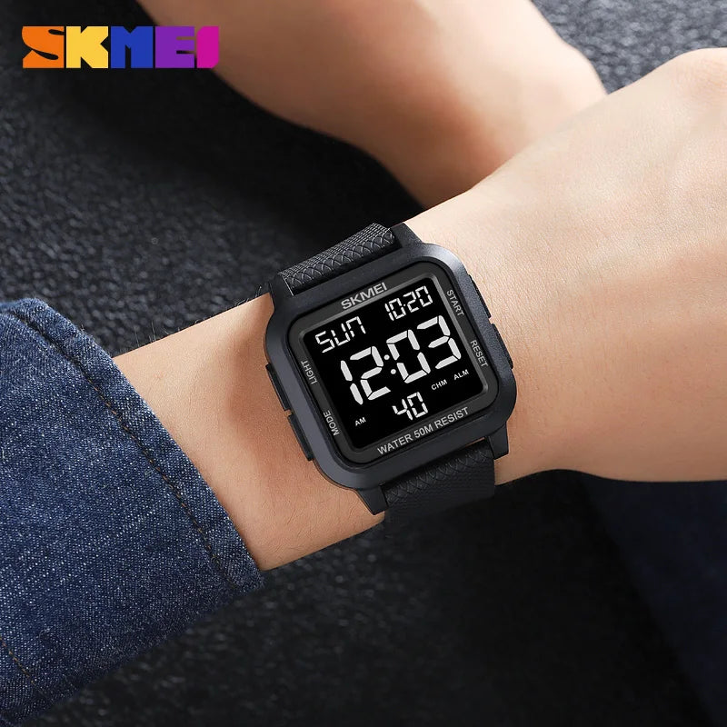 Digital Sport Wristwatch Men Waterproof Shockproof Alarm Countdown Military Watch