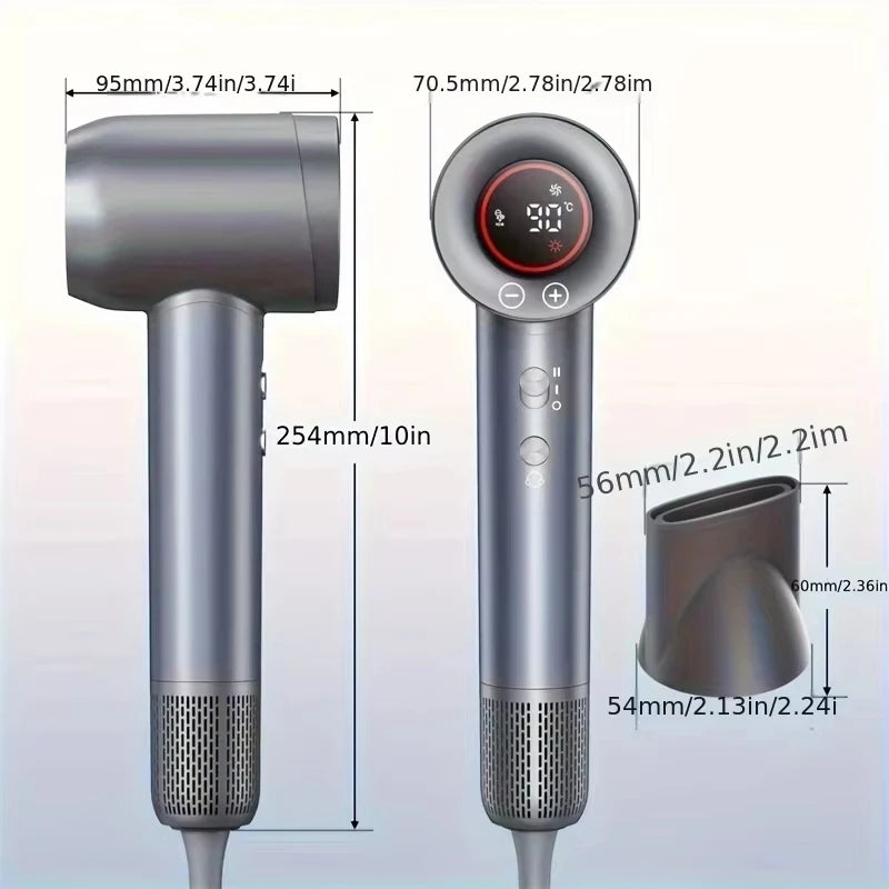 High-Speed Travel Hair Dryer 110,000 RPM Brushless Motor 5-Speed Ionic Diffuser