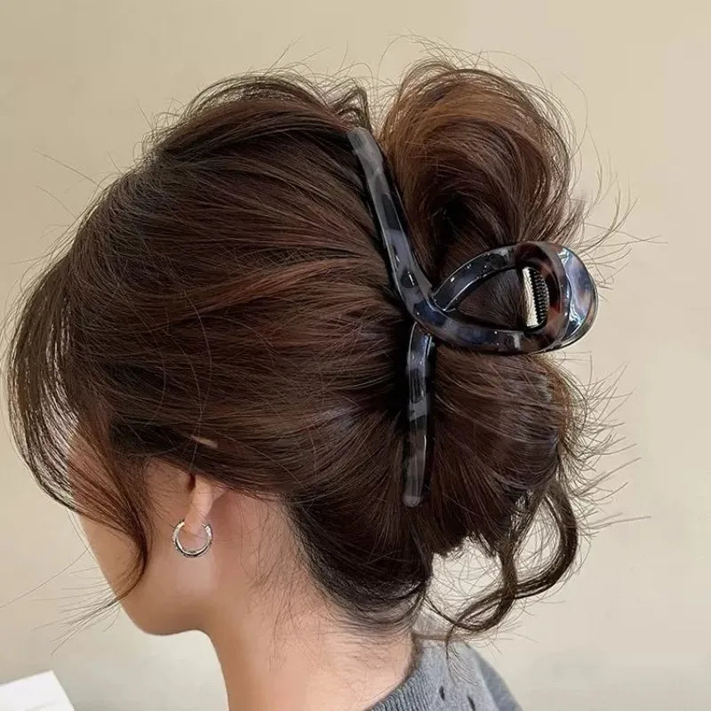 Retro Leopard Print Large Clip Hair Accessories for Women