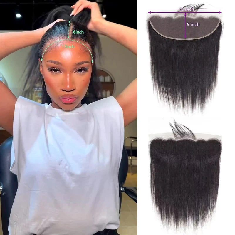 13X6 Lace Frontal Closure Human Hair 24 Inch Transparent Ear to Ear