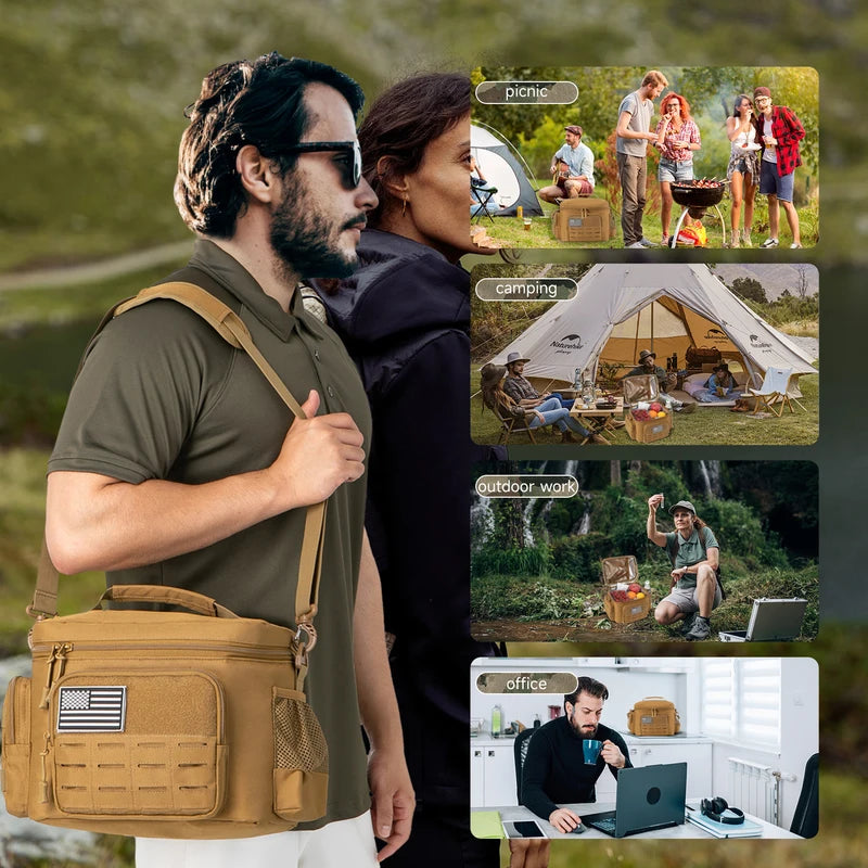 Men's Tactical Insulated Lunch Box - Heavy Duty Leak-Proof Work & Outdoor Bag