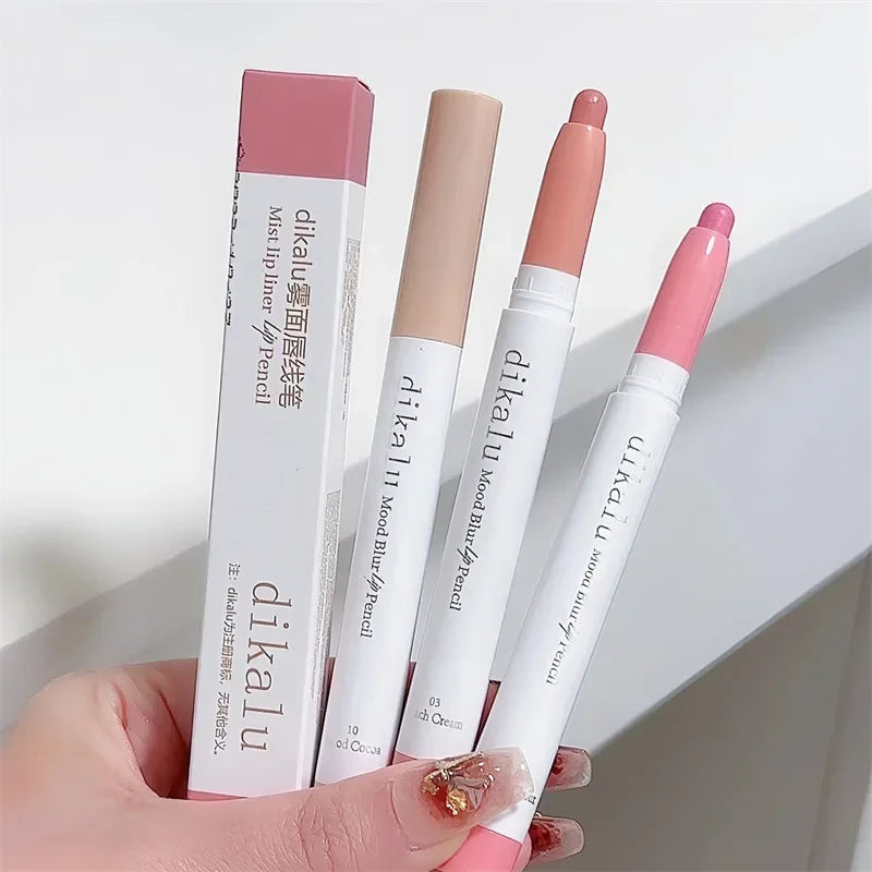 Matte Lipstick Pen Waterproof Lip Liner Pencil - Nude, Coral Pink, Long-Lasting