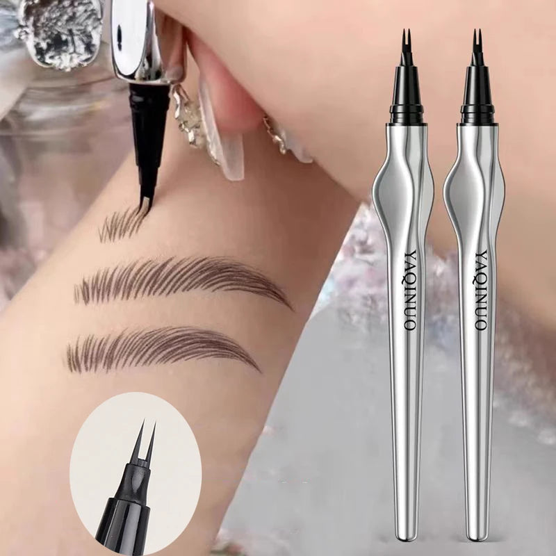 Long Lasting Eyebrow Pencil Waterproof Thin Liquid Brow Pen - Easy Grip, Tattoo Effect