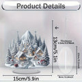 2D Acrylic Christmas Snowhouse & Reindeer Scene Home Decor Ornaments Festive Gift