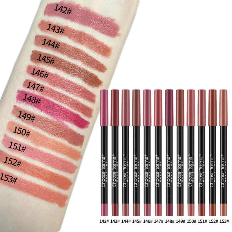 12-Piece Lip Liner Pencil Set Waterproof Matte Lipstick & Lip Tint