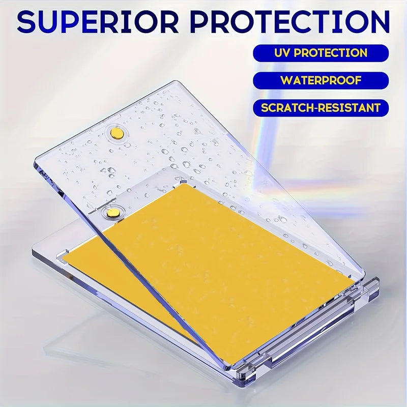 Magnetic Card Holder for Trading Cards - U-V Protectors Hard Plastic with One Touch Design
