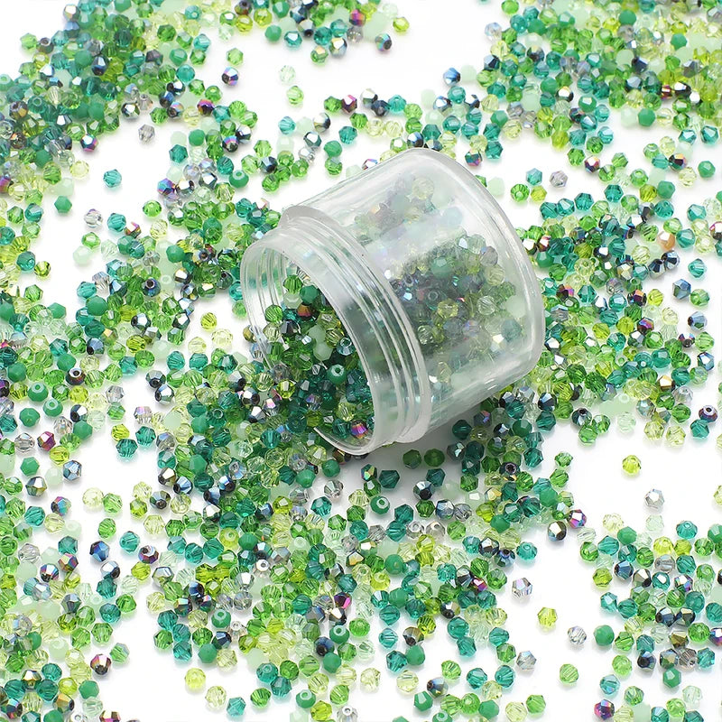 500Pcs 2mm Mixed AB Color Czech Glass Crystal Beads for Jewelry Making & Crafts
