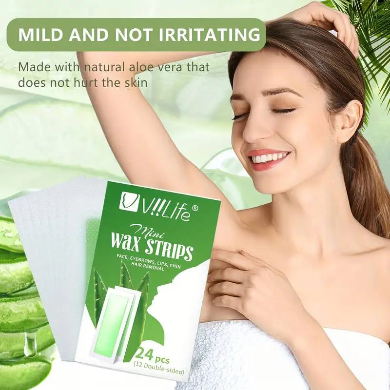 Painless Fast Hair Removal Wax Strips for Face & Body - Multiple Colors