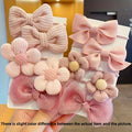 Cute Bow Flower Hair Ties Set - Strong Elastic Ponytail Holders 10 pcs